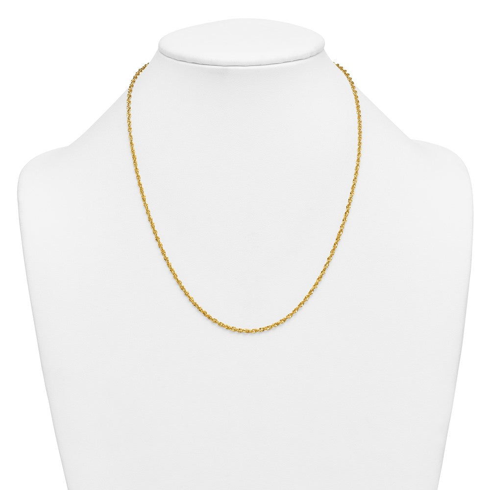 Alternate view of the 1/20 14K Gold Filled 2mm Solid Singapore Chain Necklace, 20 Inch by The Black Bow Jewelry Co.