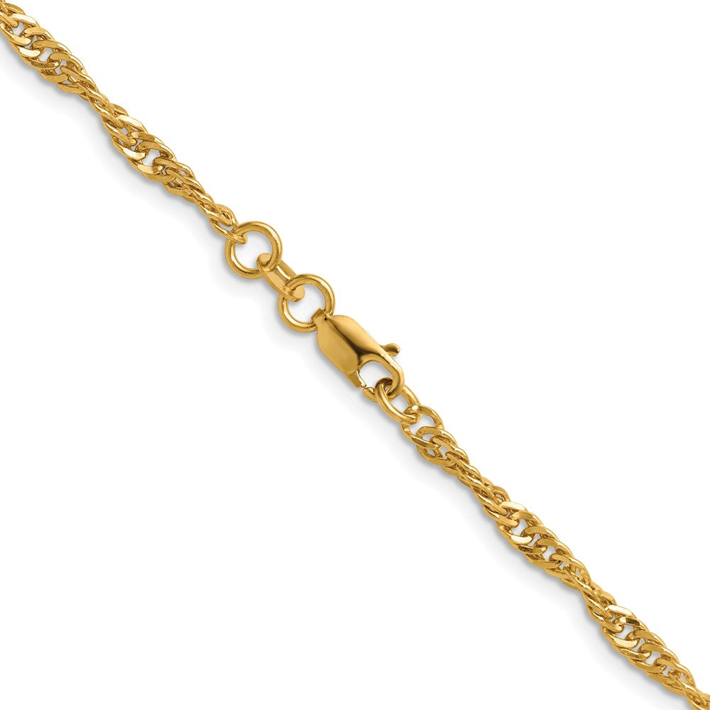 Alternate view of the 1/20 14K Gold Filled 3.2mm Solid Singapore Chain Necklace by The Black Bow Jewelry Co.