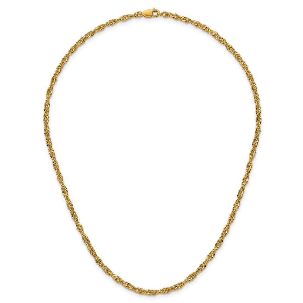 Alternate view of the 1/20 14K Gold Filled 3.2mm Solid Singapore Chain Necklace by The Black Bow Jewelry Co.