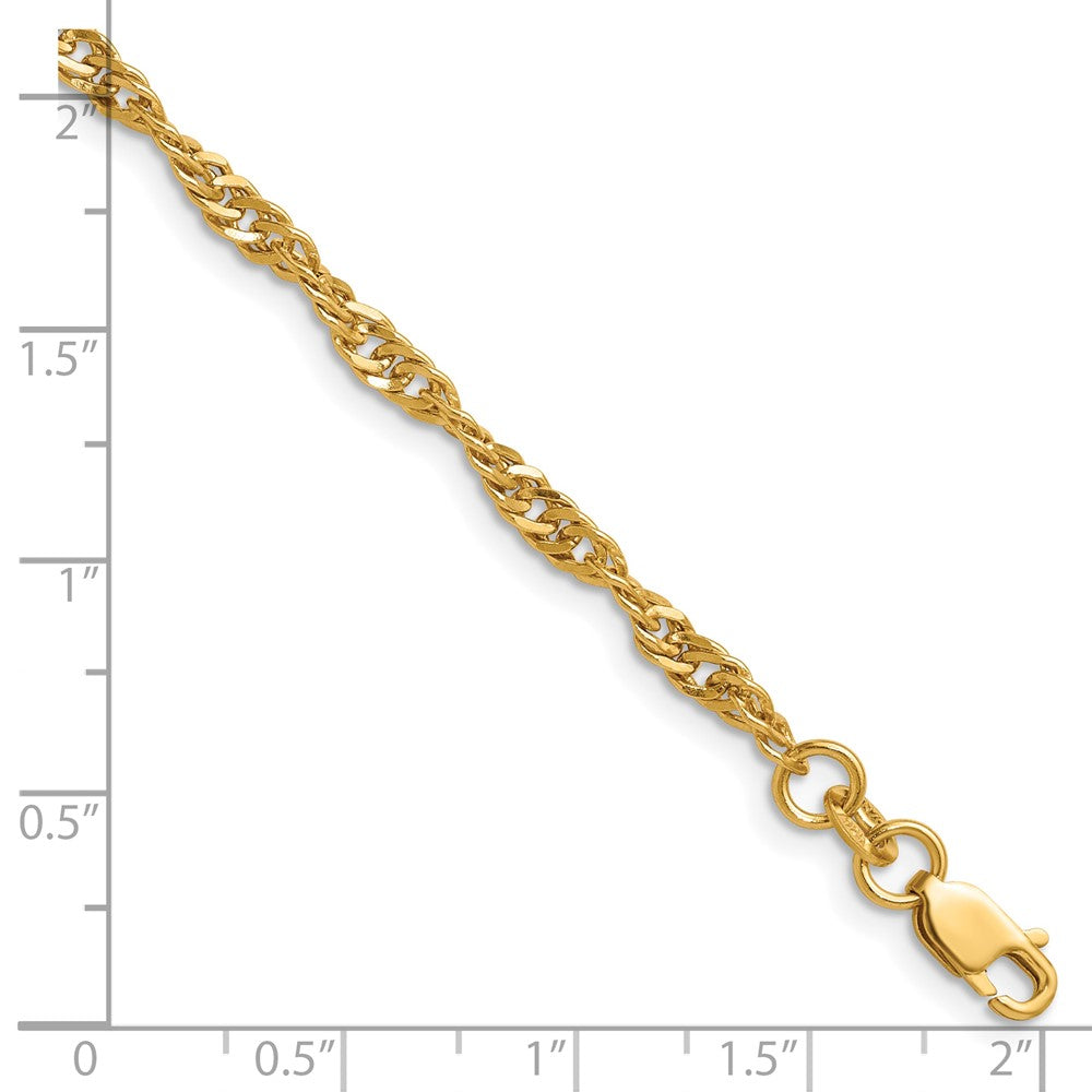 Alternate view of the 1/20 14K Gold Filled 3.2mm Solid Singapore Chain Necklace, 16 Inch by The Black Bow Jewelry Co.