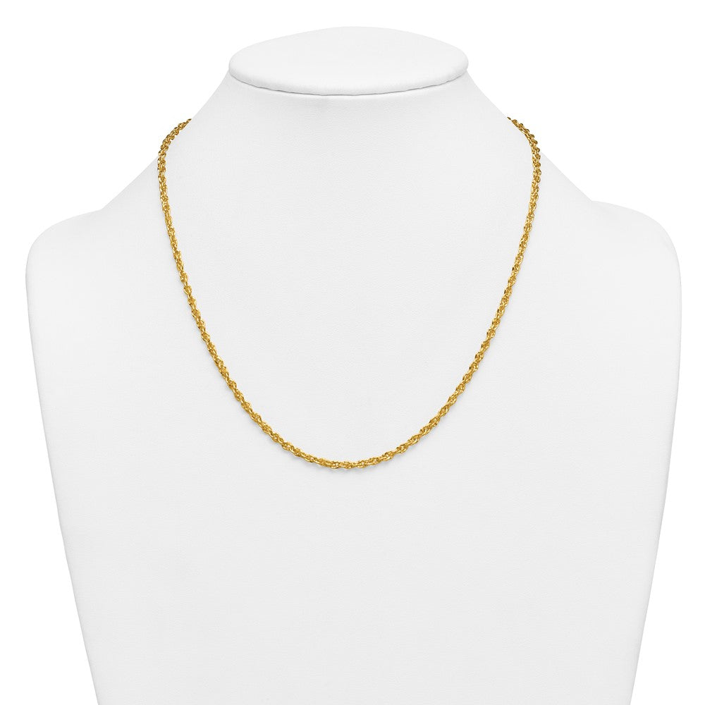 Alternate view of the 1/20 14K Gold Filled 3.2mm Solid Singapore Chain Necklace, 20 Inch by The Black Bow Jewelry Co.