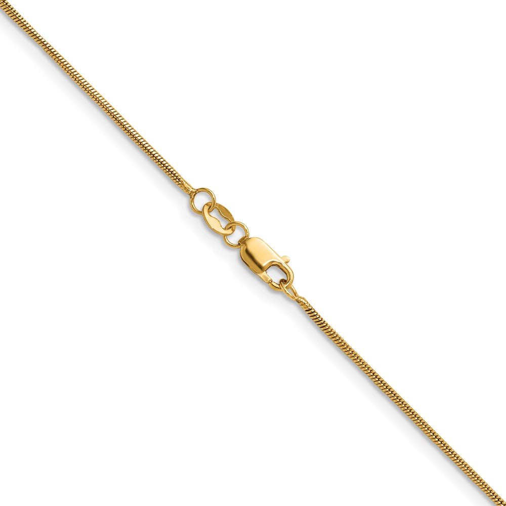 Alternate view of the 1/20 14K Gold Filled 1mm Solid Snake Chain Necklace by The Black Bow Jewelry Co.