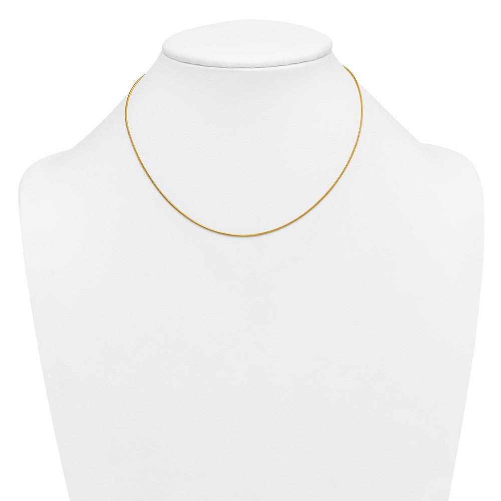 Alternate view of the 1/20 14K Gold Filled 1mm Solid Snake Chain Necklace by The Black Bow Jewelry Co.