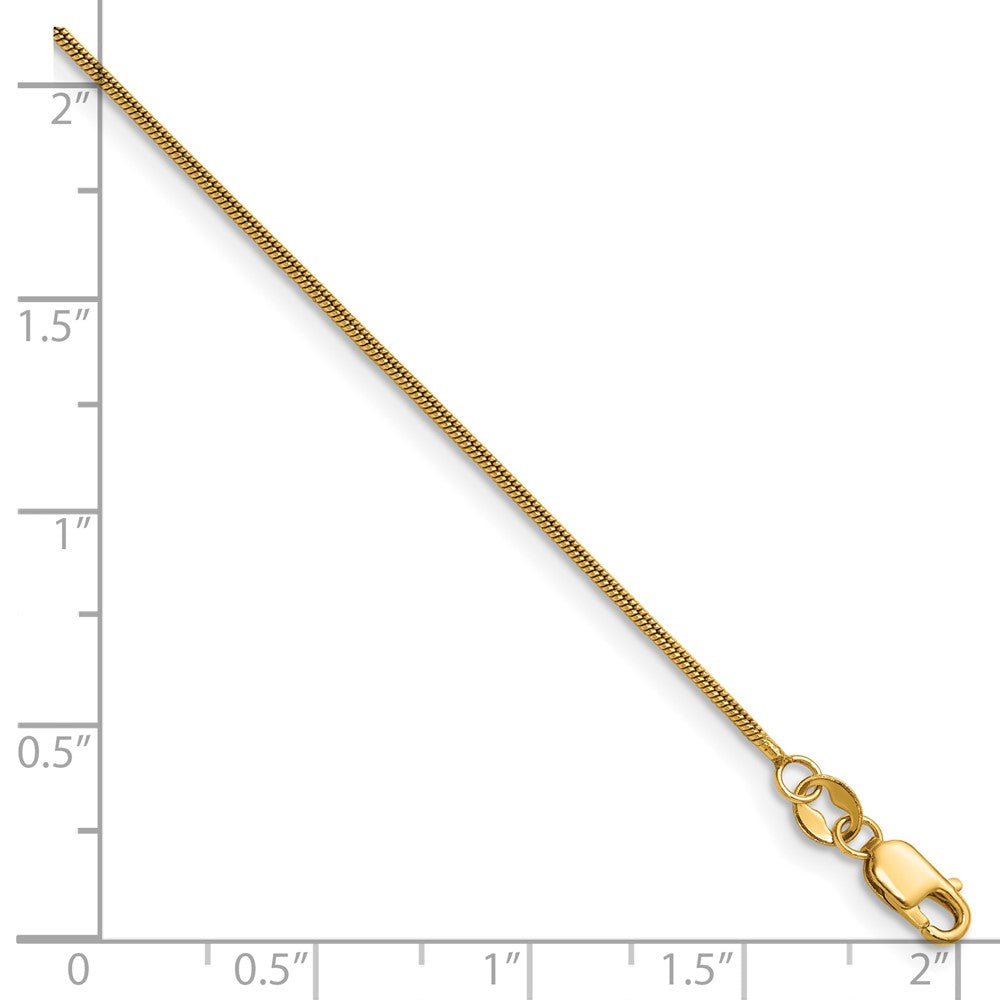 Alternate view of the 1/20 14K Gold Filled 1mm Solid Snake Chain Necklace by The Black Bow Jewelry Co.