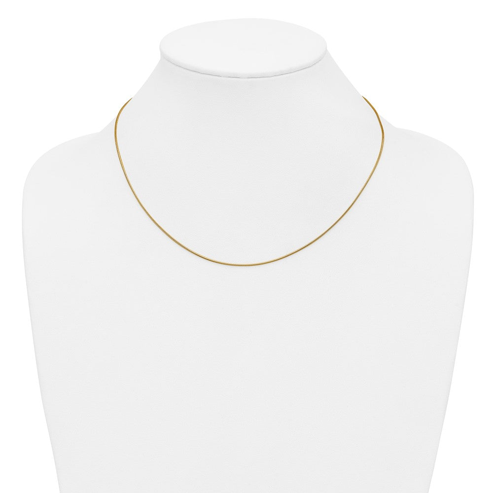 Alternate view of the 1/20 14K Gold Filled 1mm Solid Snake Chain Necklace, 18 Inch by The Black Bow Jewelry Co.