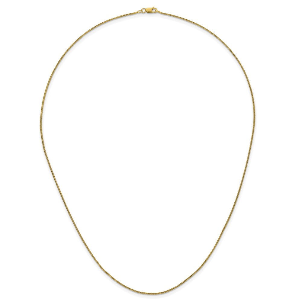 Alternate view of the 1/20 14K Gold Filled 1mm Solid Snake Chain Necklace, 20 Inch by The Black Bow Jewelry Co.