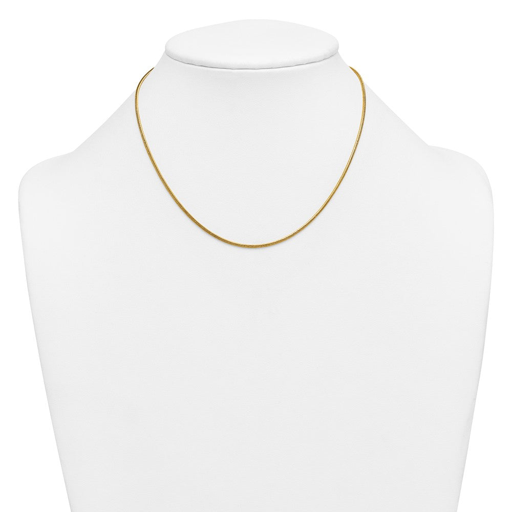 Alternate view of the 1/20 14K Gold Filled 1.5mm Solid Snake Chain Necklace 16 Inch by The Black Bow Jewelry Co.