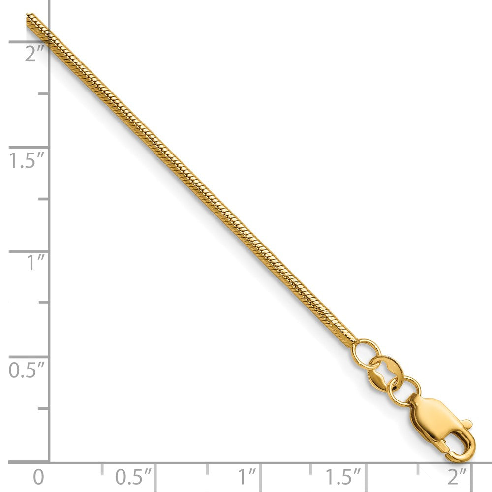 Alternate view of the 1/20 14K Gold Filled 1.5mm Solid Snake Chain Necklace 16 Inch by The Black Bow Jewelry Co.