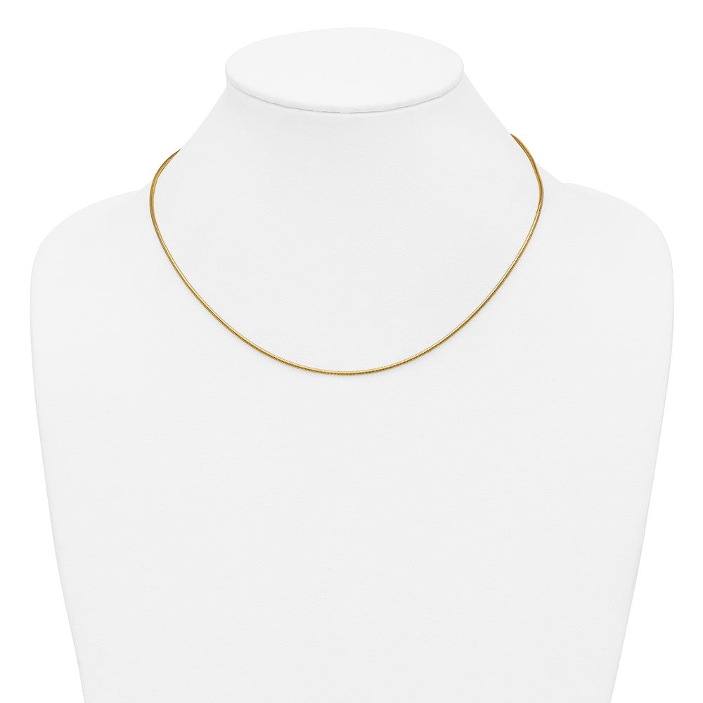 Alternate view of the 1/20 14K Gold Filled 1.5mm Solid Snake Chain Necklace, 18 Inch by The Black Bow Jewelry Co.