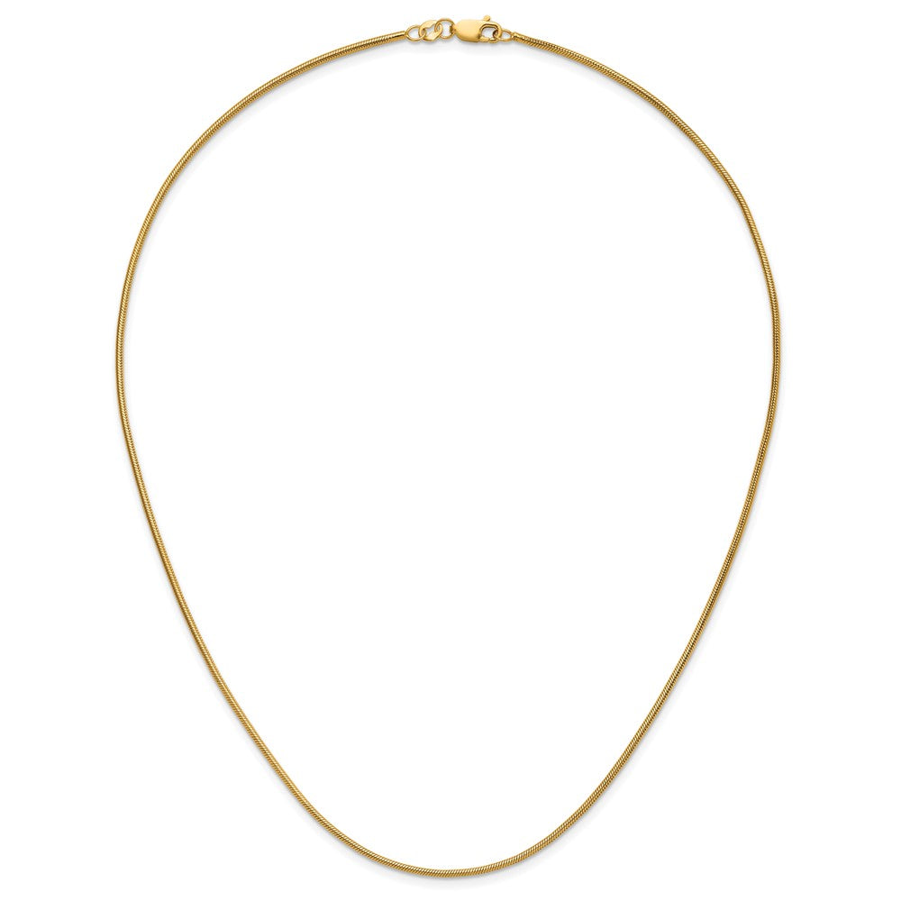 Alternate view of the 1/20 14K Gold Filled 1.5mm Solid Snake Chain Necklace, 18 Inch by The Black Bow Jewelry Co.