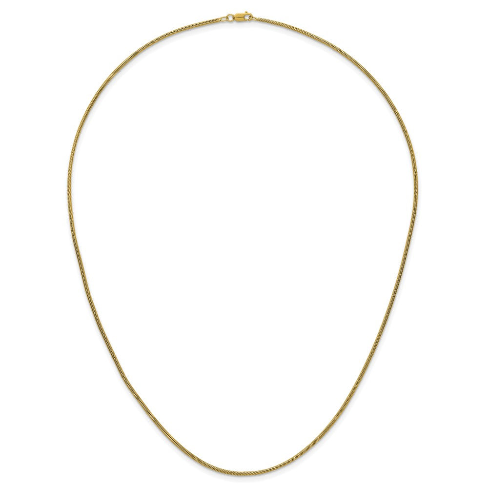 Alternate view of the 1/20 14K Gold Filled 1.5mm Solid Snake Chain Necklace, 20 Inch by The Black Bow Jewelry Co.