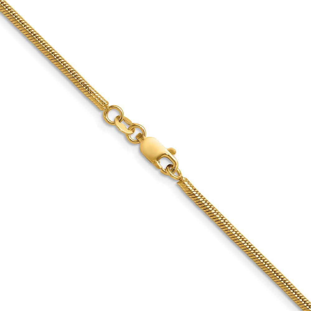 Alternate view of the 1/20 14K Gold Filled 2mm Solid Snake Chain Necklace by The Black Bow Jewelry Co.