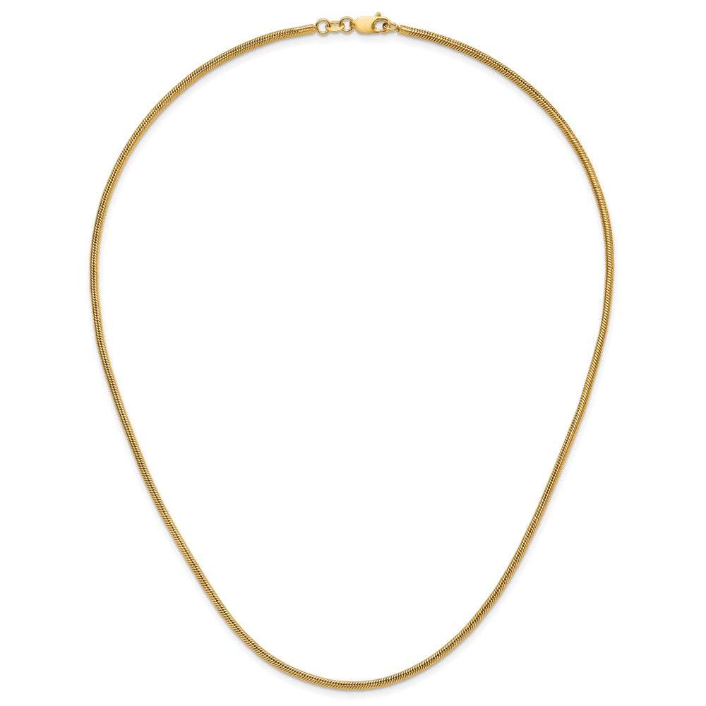 Alternate view of the 1/20 14K Gold Filled 2mm Solid Snake Chain Necklace, 18 Inch by The Black Bow Jewelry Co.