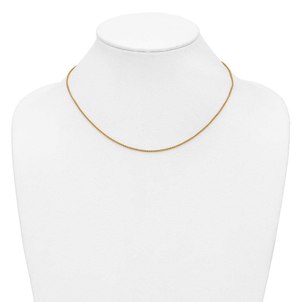 Alternate view of the 1/20 14K Gold Filled 1.5mm Solid Spiga Chain Necklace, 18 Inch by The Black Bow Jewelry Co.