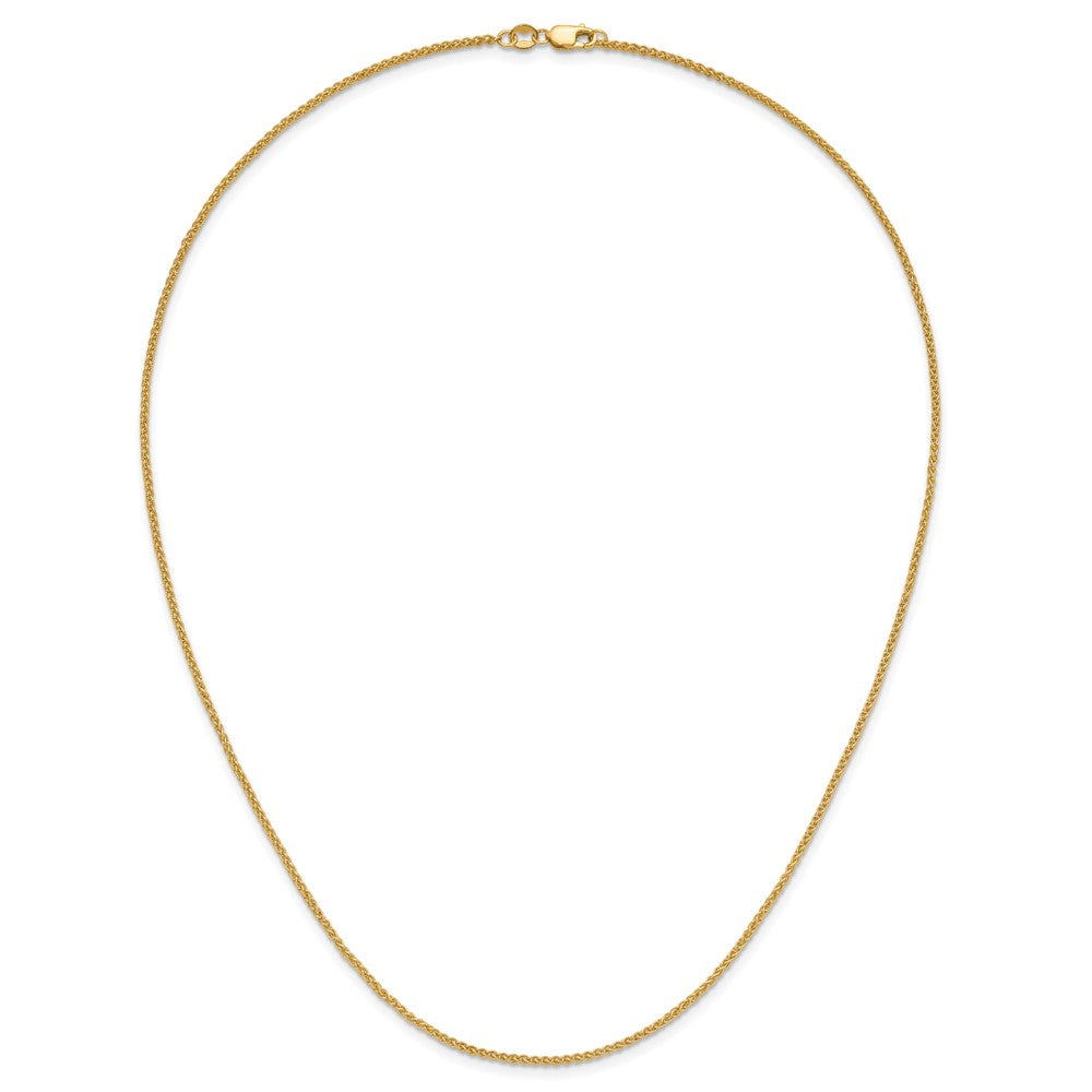 Alternate view of the 1/20 14K Gold Filled 1.5mm Solid Spiga Chain Necklace, 18 Inch by The Black Bow Jewelry Co.