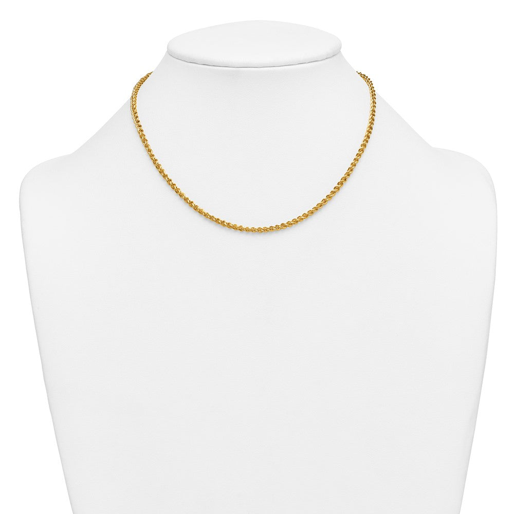 Alternate view of the 1/20 14K Gold Filled 2.8mm Solid Wheat Chain Necklace by The Black Bow Jewelry Co.