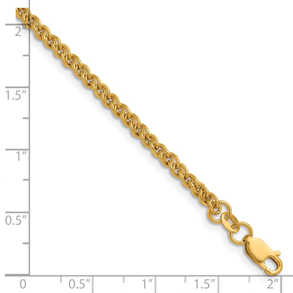 Alternate view of the 1/20 14K Gold Filled 2.8mm Solid Wheat Chain Necklace, 16 Inch by The Black Bow Jewelry Co.
