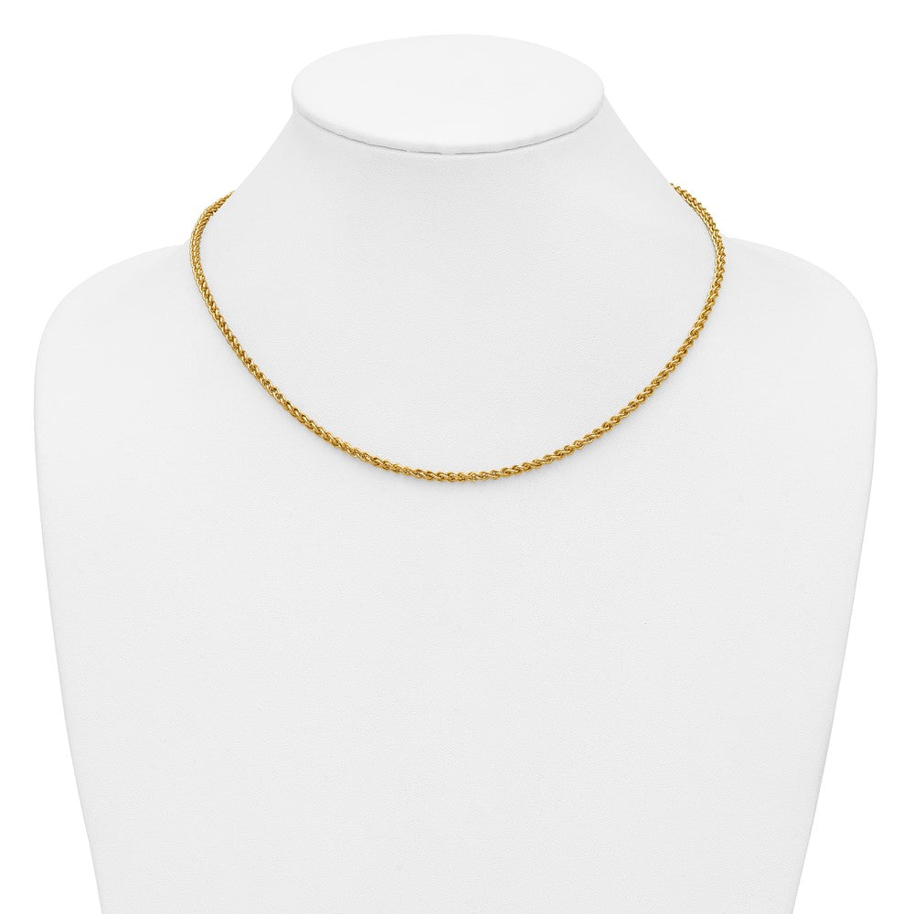 Alternate view of the 1/20 14K Gold Filled 2.8mm Solid Wheat Chain Necklace, 18 Inch by The Black Bow Jewelry Co.