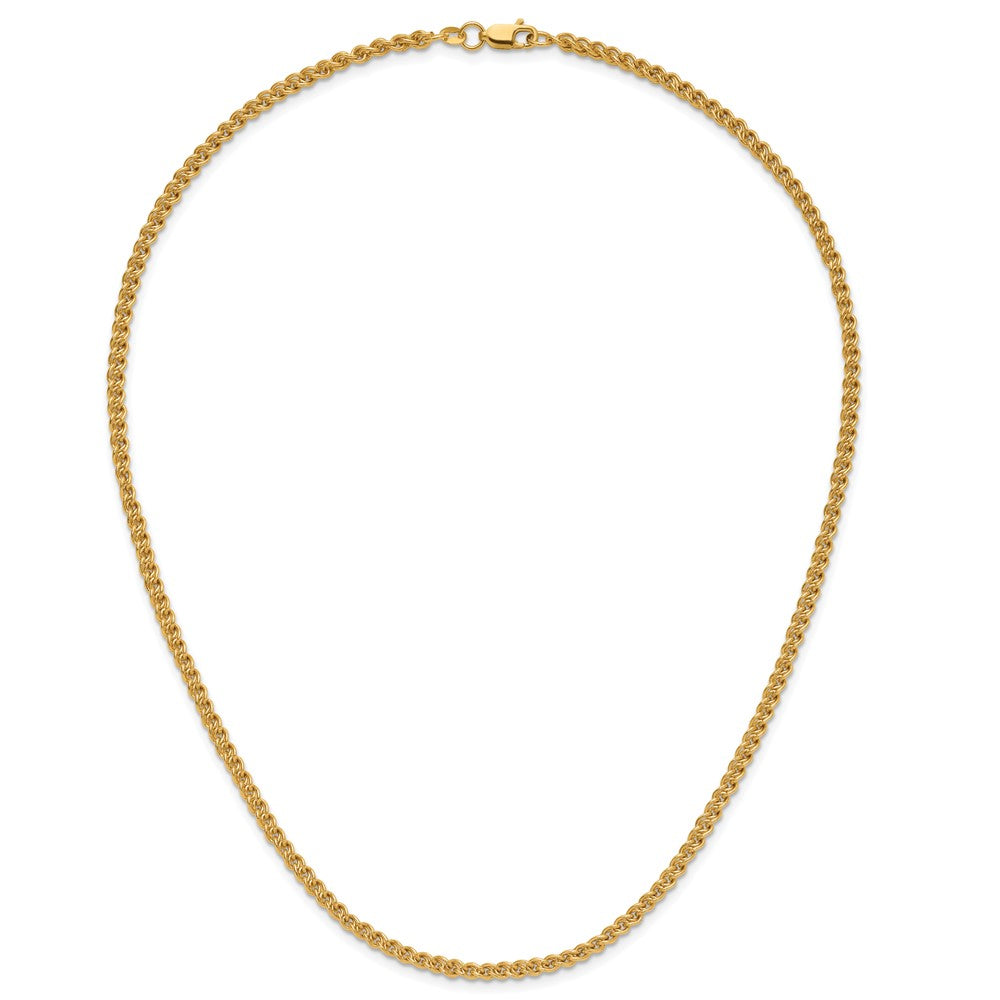 Alternate view of the 1/20 14K Gold Filled 2.8mm Solid Wheat Chain Necklace, 18 Inch by The Black Bow Jewelry Co.