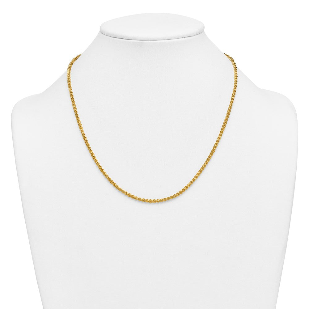 Alternate view of the 1/20 14K Gold Filled 2.8mm Solid Wheat Chain Necklace, 20 Inch by The Black Bow Jewelry Co.