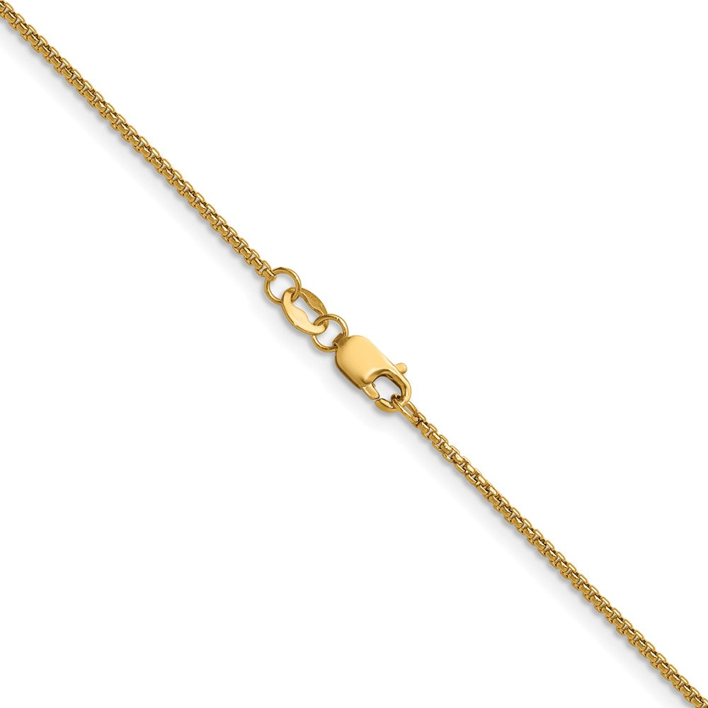 Alternate view of the 1/20 14K Gold Filled 1.2mm Solid Round Box Chain Necklace by The Black Bow Jewelry Co.