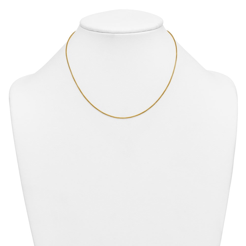 Alternate view of the 1/20 14K Gold Filled 1.2mm Solid Round Box Chain Necklace by The Black Bow Jewelry Co.