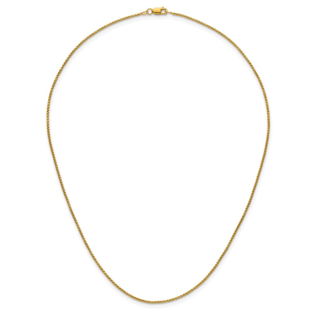 Alternate view of the 1/20 14K Gold Filled 1.2mm Solid Round Box Chain Necklace, 16 Inch by The Black Bow Jewelry Co.