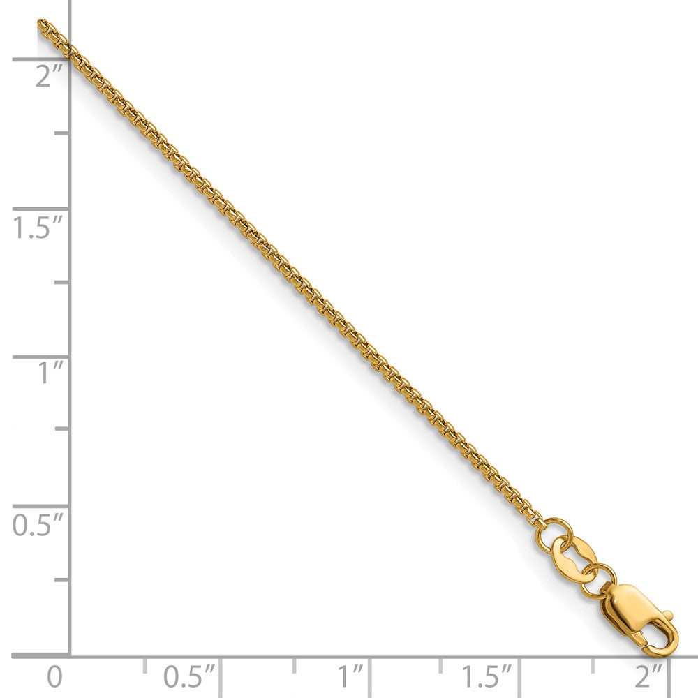 Alternate view of the 1/20 14K Gold Filled 1.2mm Solid Round Box Chain Necklace, 16 Inch by The Black Bow Jewelry Co.