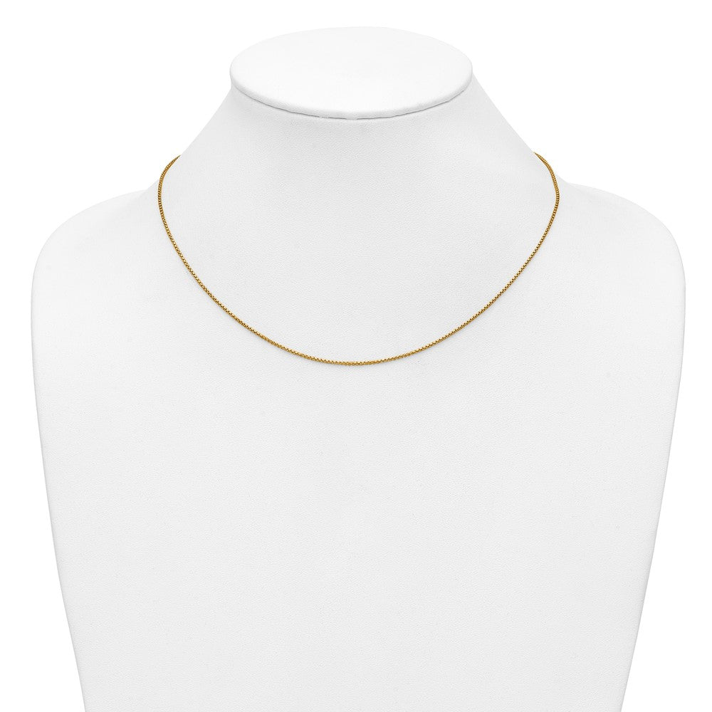 Alternate view of the 1/20 14K Gold Filled 1.2mm Solid Round Box Chain Necklace, 18 Inch by The Black Bow Jewelry Co.