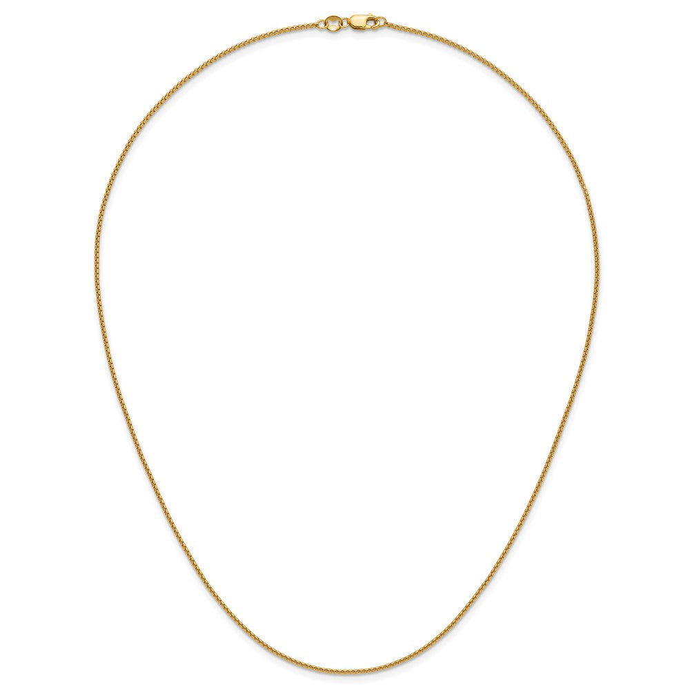 Alternate view of the 1/20 14K Gold Filled 1.2mm Solid Round Box Chain Necklace, 18 Inch by The Black Bow Jewelry Co.