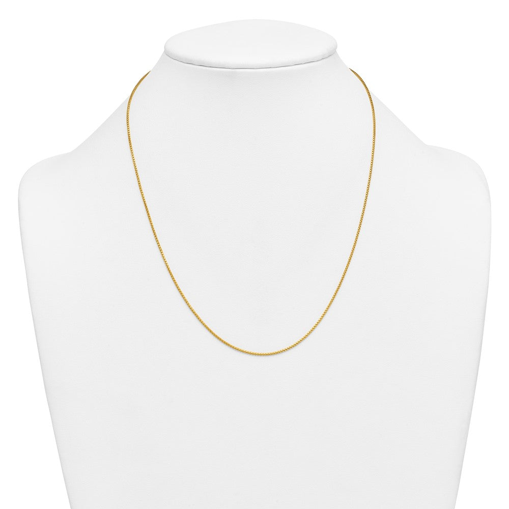 Alternate view of the 1/20 14K Gold Filled 1.2mm Solid Round Box Chain Necklace, 20 Inch by The Black Bow Jewelry Co.