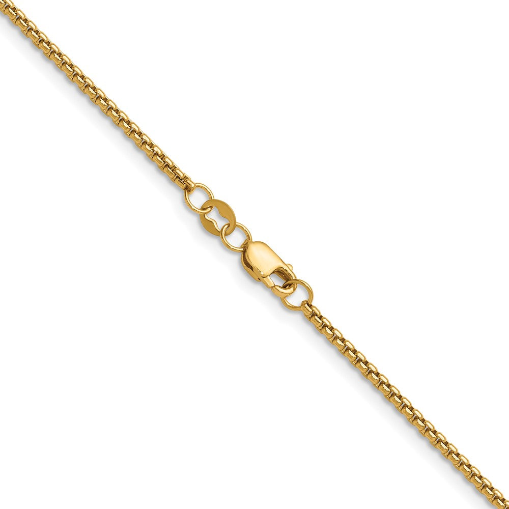 Alternate view of the 1/20 14K Gold Filled 1.8mm Solid Round Box Chain Necklace by The Black Bow Jewelry Co.