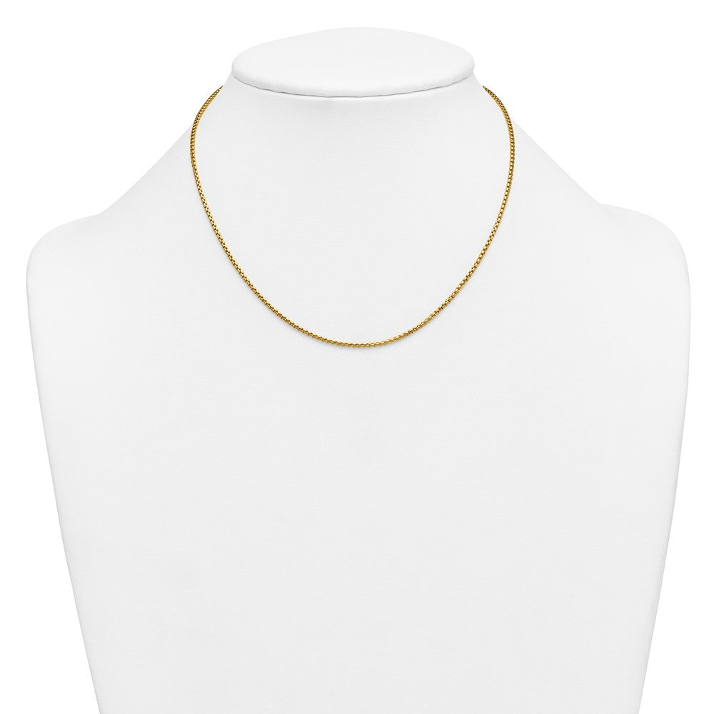 Alternate view of the 1/20 14K Gold Filled 1.8mm Solid Round Box Chain Necklace by The Black Bow Jewelry Co.
