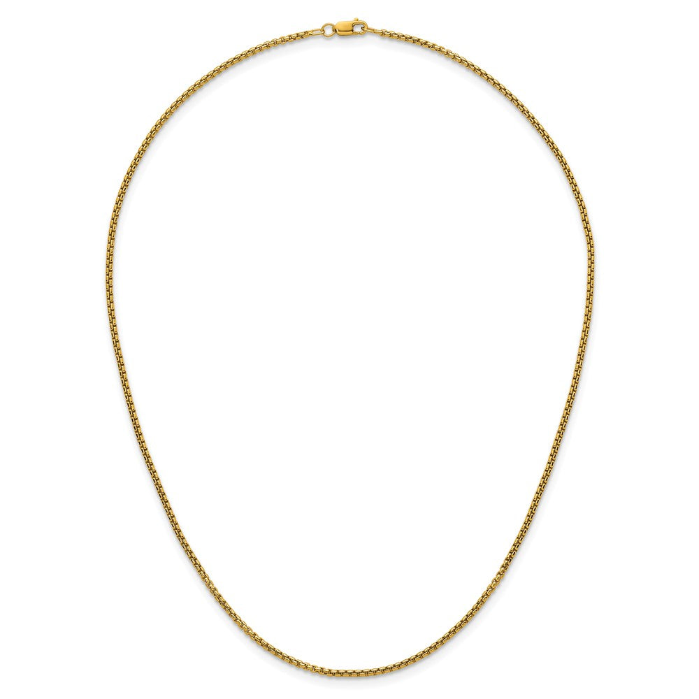 Alternate view of the 1/20 14K Gold Filled 1.8mm Solid Round Box Chain Necklace by The Black Bow Jewelry Co.