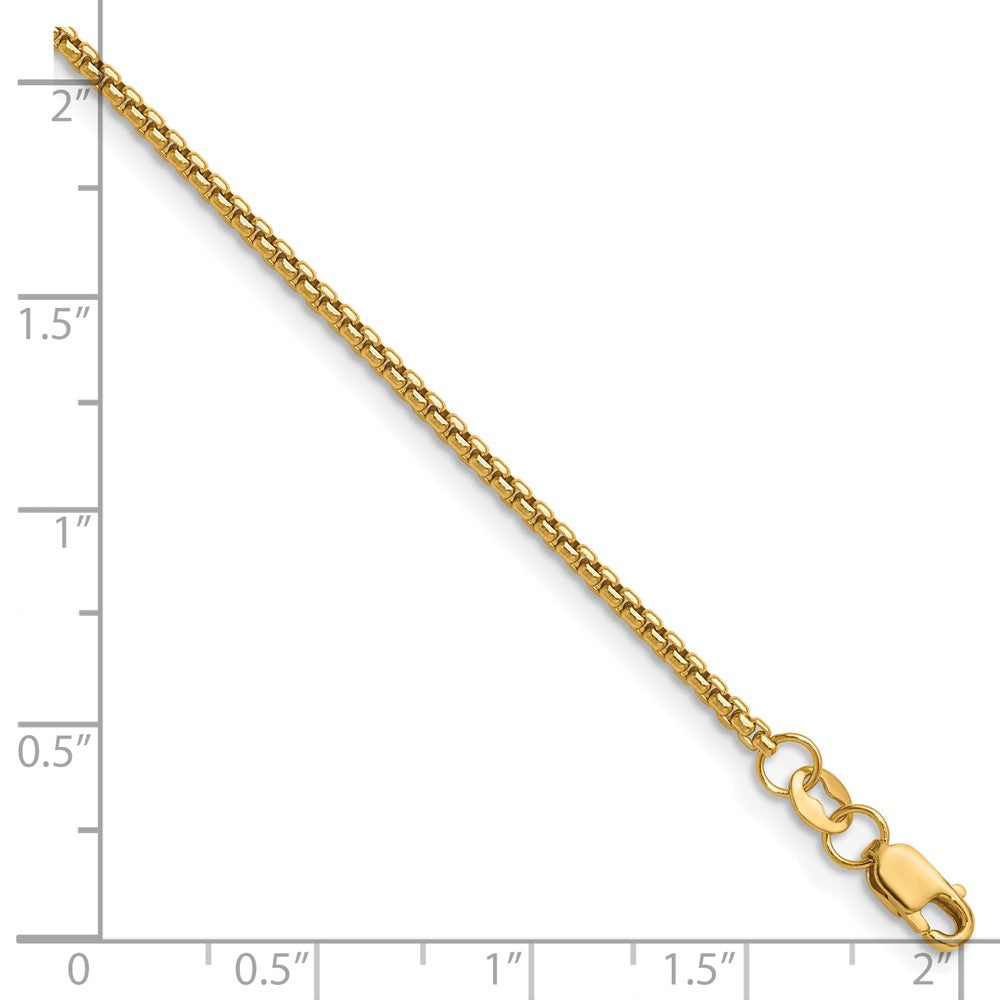 Alternate view of the 1/20 14K Gold Filled 1.8mm Solid Round Box Chain Necklace, 16 Inch by The Black Bow Jewelry Co.