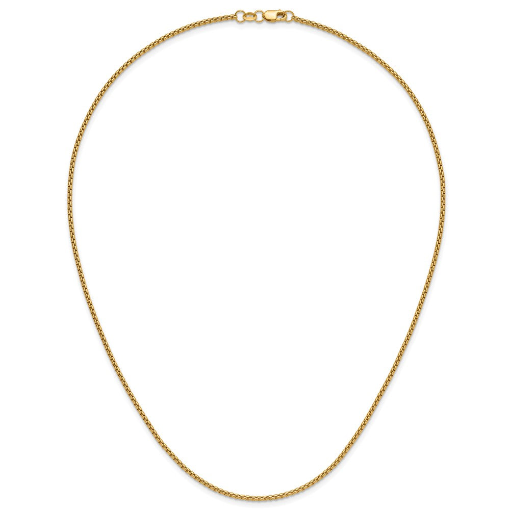 Alternate view of the 1/20 14K Gold Filled 1.8mm Solid Round Box Chain Necklace, 18 Inch by The Black Bow Jewelry Co.