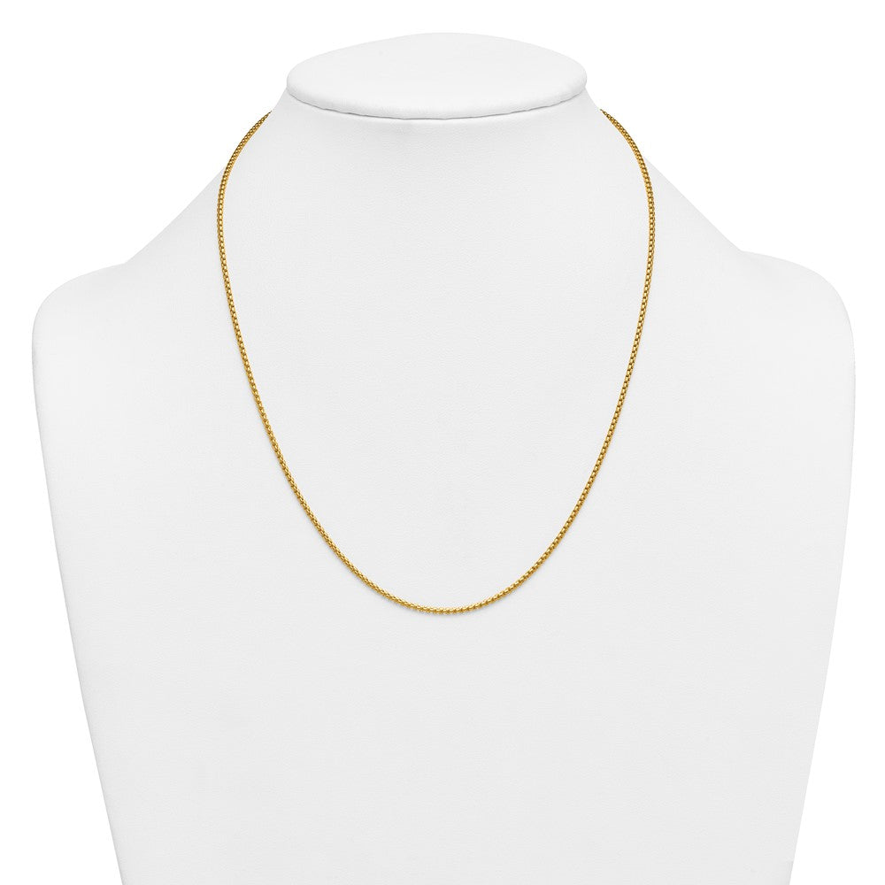 Alternate view of the 1/20 14K Gold Filled 1.8mm Solid Round Box Chain Necklace, 20 Inch by The Black Bow Jewelry Co.