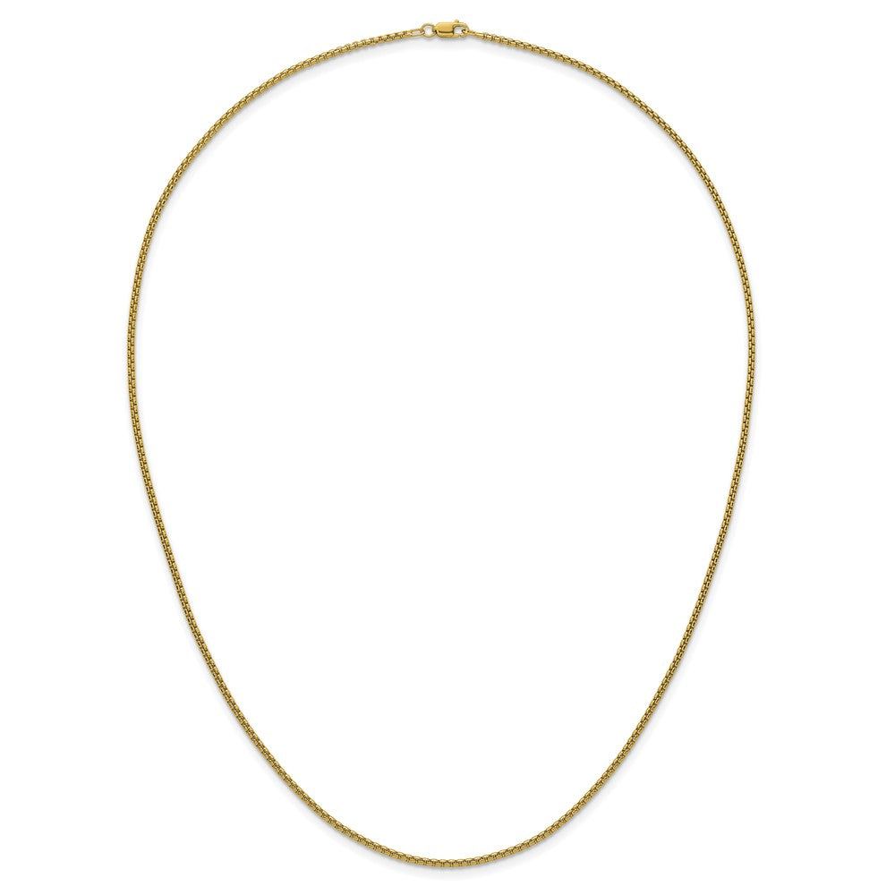 Alternate view of the 1/20 14K Gold Filled 1.8mm Solid Round Box Chain Necklace, 20 Inch by The Black Bow Jewelry Co.