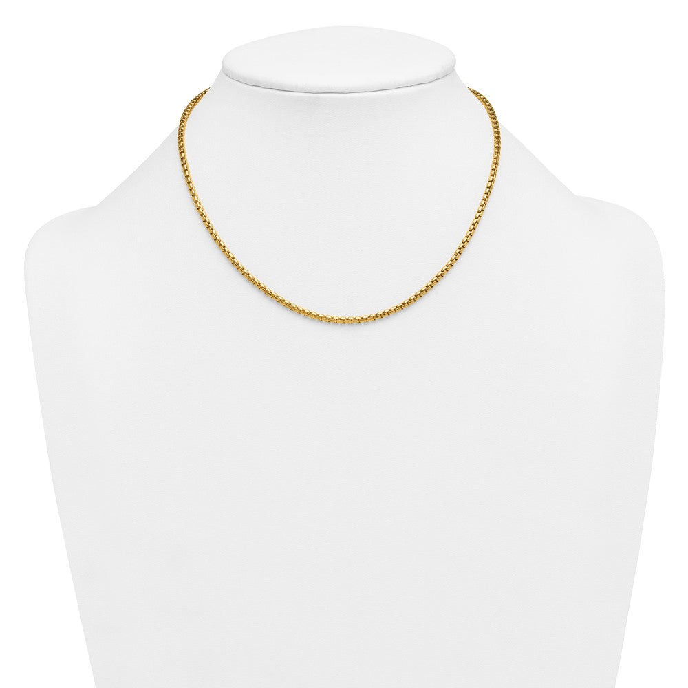 Alternate view of the 1/20 14K Gold Filled 2.6mm Solid Round Box Chain Necklace, 16 Inch by The Black Bow Jewelry Co.