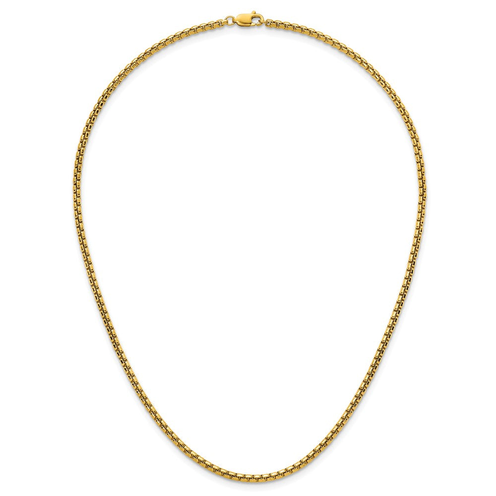 Alternate view of the 1/20 14K Gold Filled 2.6mm Solid Round Box Chain Necklace by The Black Bow Jewelry Co.