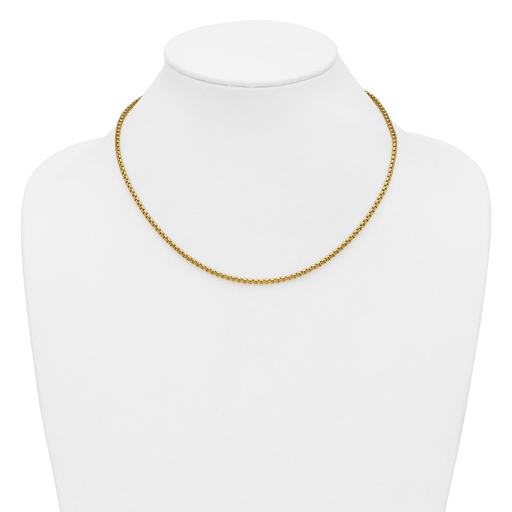 Alternate view of the 1/20 14K Gold Filled 2.6mm Solid Round Box Chain Necklace, 18 Inch by The Black Bow Jewelry Co.