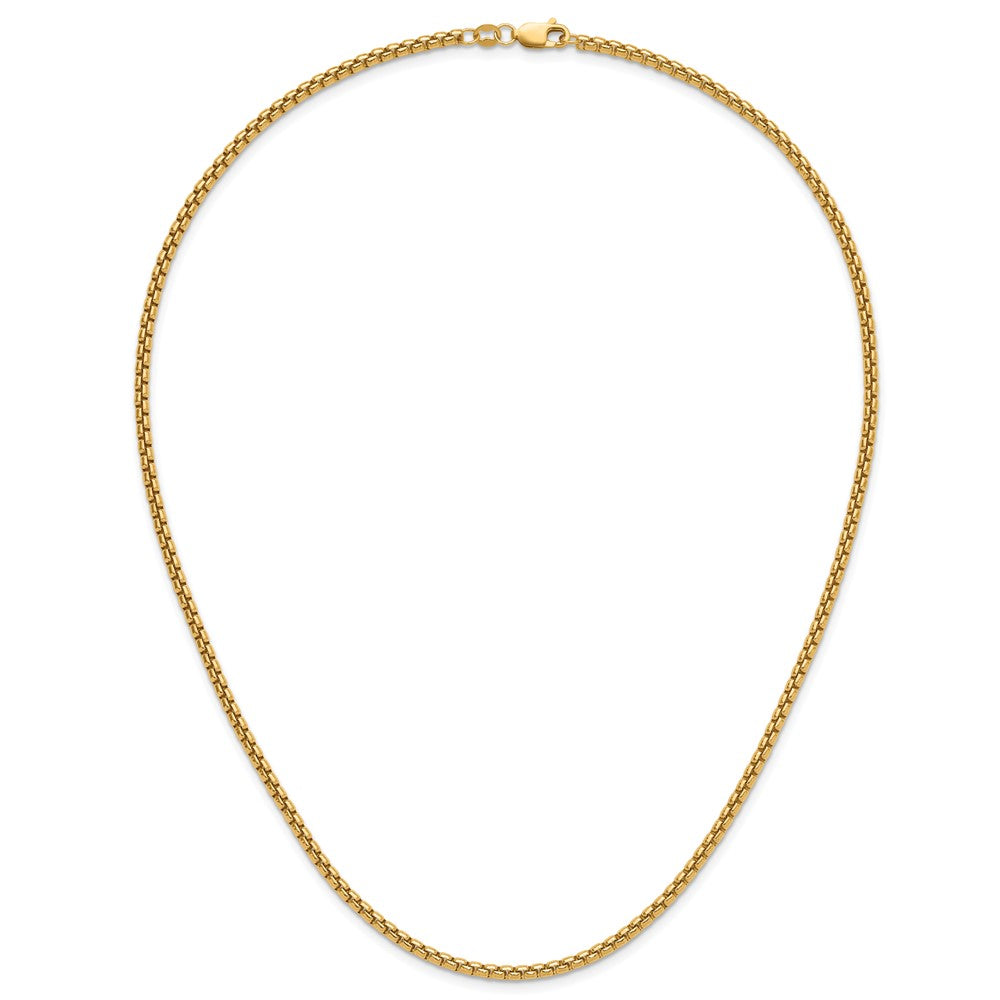 Alternate view of the 1/20 14K Gold Filled 2.6mm Solid Round Box Chain Necklace, 18 Inch by The Black Bow Jewelry Co.