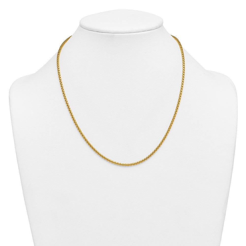Alternate view of the 1/20 14K Gold Filled 2.6mm Solid Round Box Chain Necklace, 20 Inch by The Black Bow Jewelry Co.
