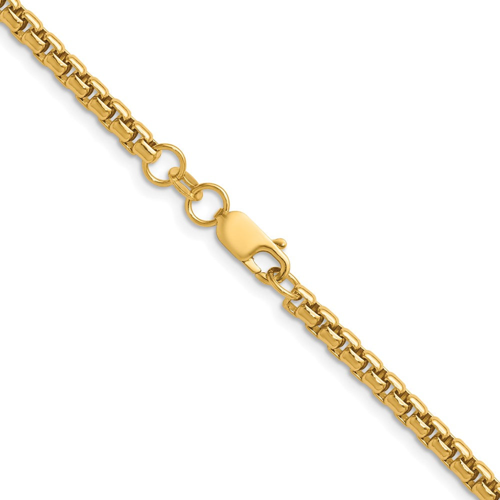 Alternate view of the 1/20 14K Gold Filled 3.6mm Solid Round Box Chain Necklace by The Black Bow Jewelry Co.