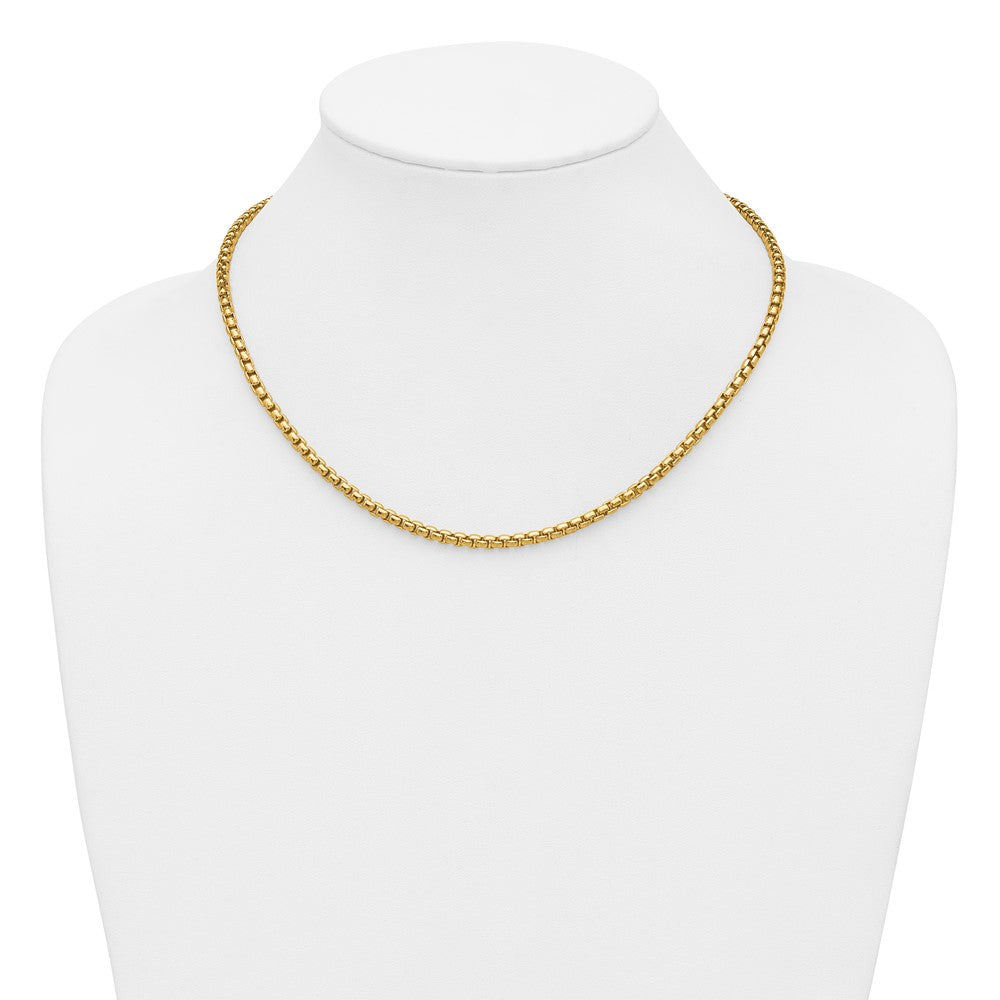 Alternate view of the 1/20 14K Gold Filled 3.6mm Solid Round Box Chain Necklace, 18 Inch by The Black Bow Jewelry Co.