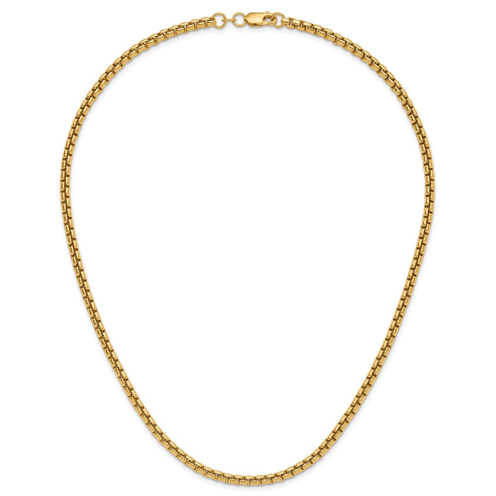 Alternate view of the 1/20 14K Gold Filled 3.6mm Solid Round Box Chain Necklace, 18 Inch by The Black Bow Jewelry Co.
