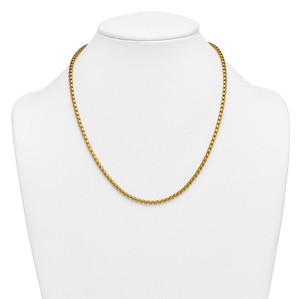 Alternate view of the 1/20 14K Gold Filled 3.6mm Solid Round Box Chain Necklace, 20 Inch by The Black Bow Jewelry Co.