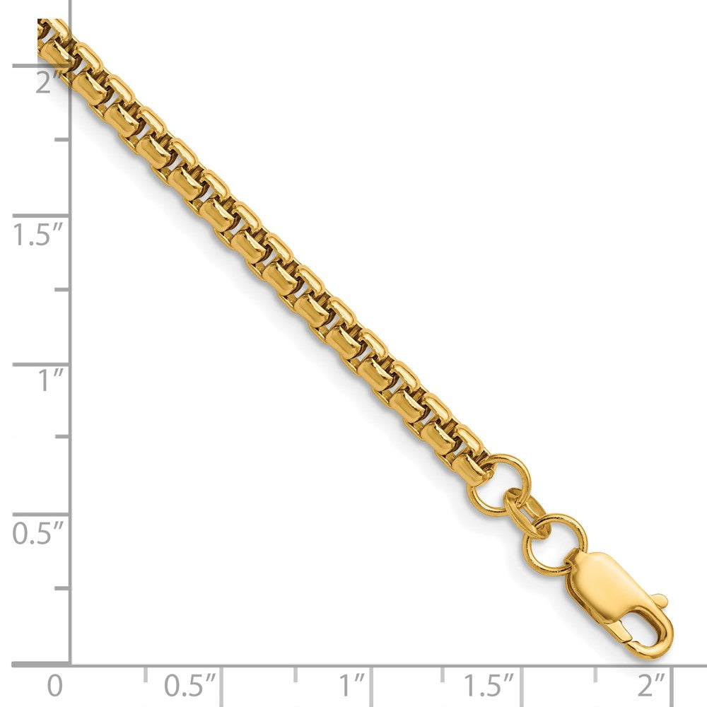 Alternate view of the 1/20 14K Gold Filled 3.6mm Solid Round Box Chain Necklace, 20 Inch by The Black Bow Jewelry Co.