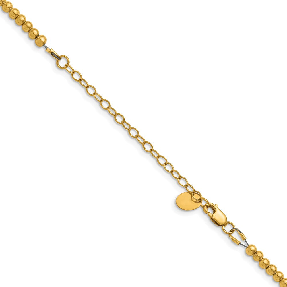 Alternate view of the 1/20 14K Gold Filled 3mm Hollow Bead Chain Adj. Necklace, 16-18 Inch by The Black Bow Jewelry Co.