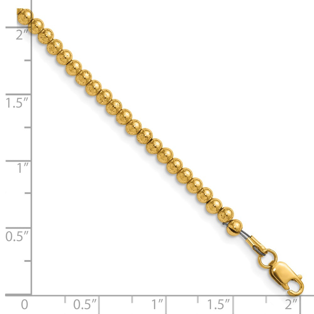 Alternate view of the 1/20 14K Gold Filled 3mm Hollow Bead Chain Adj. Necklace, 16-18 Inch by The Black Bow Jewelry Co.